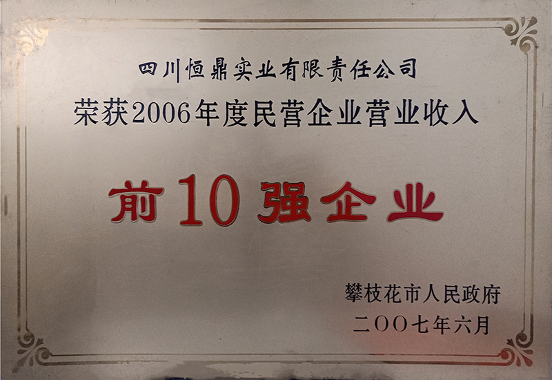 200706 2006年度民营企业营业收入前10强企业.jpg